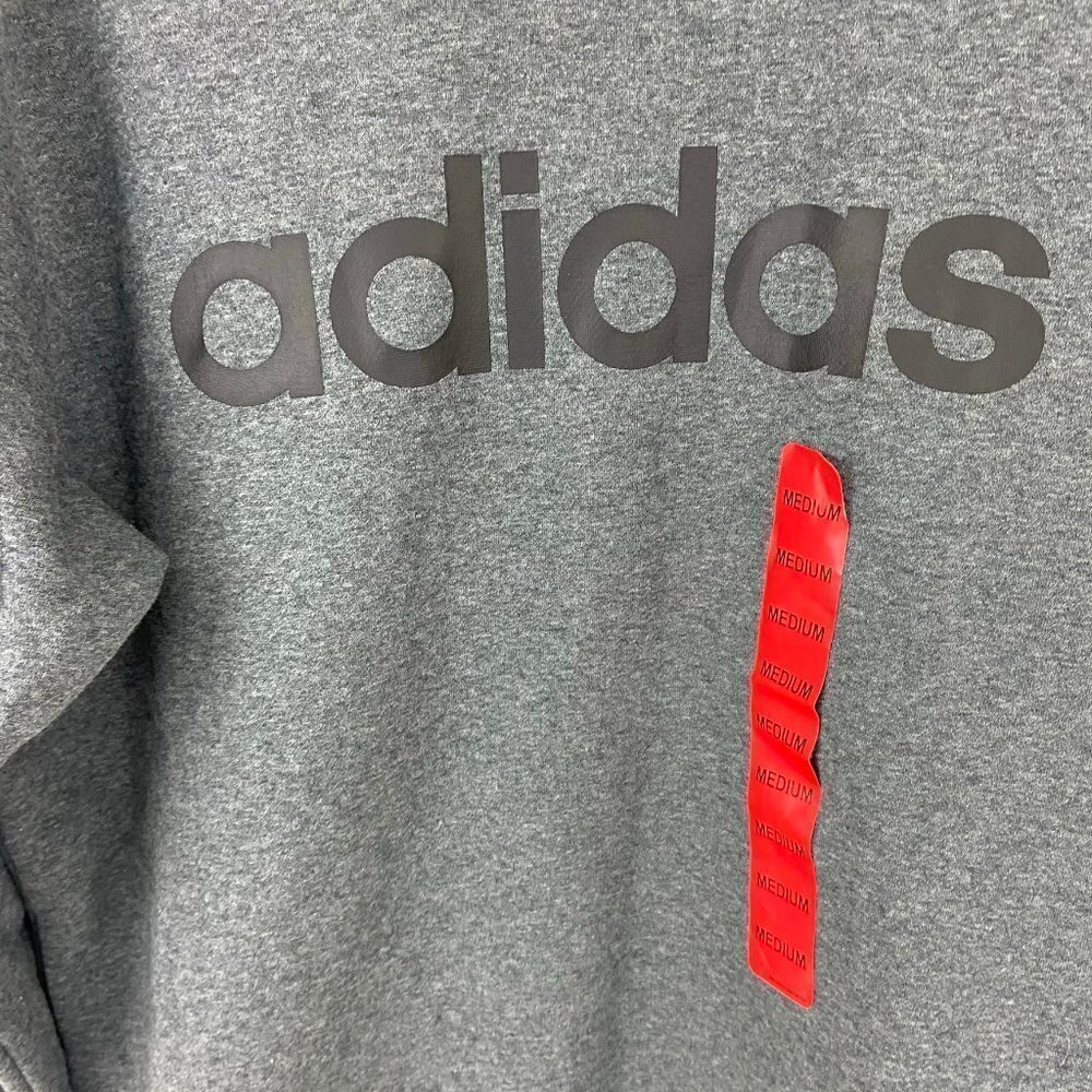 Adidas Gray 3 Stripe Crewneck Sweatshirt M - Picture 5 of 6